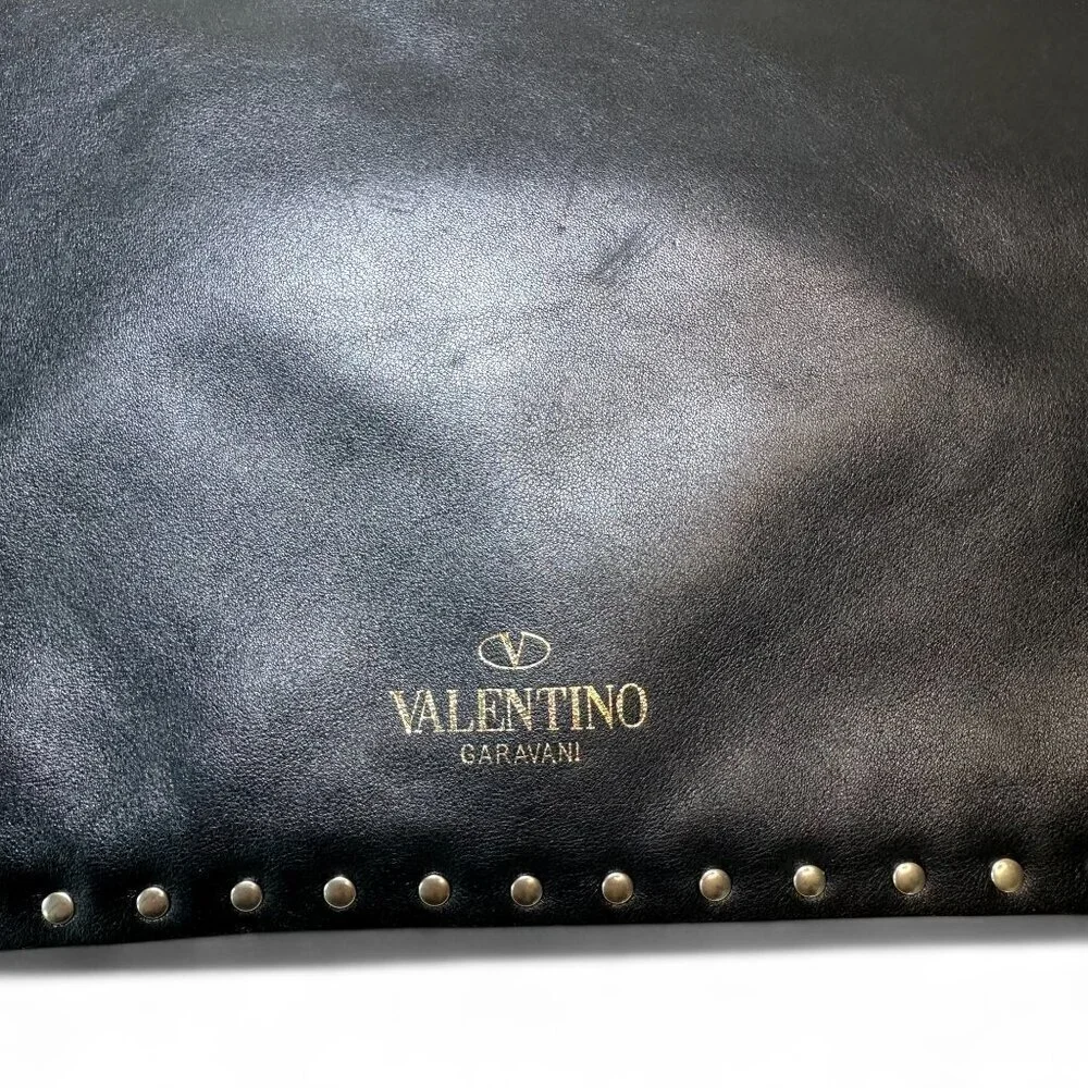Valentino Garavani Rockstud Untitled 12 Clutch, Black, Unisex